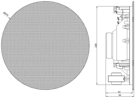 AUDAC CIRA824/W, двухполосная, встраиваемая потолочная акустическая система